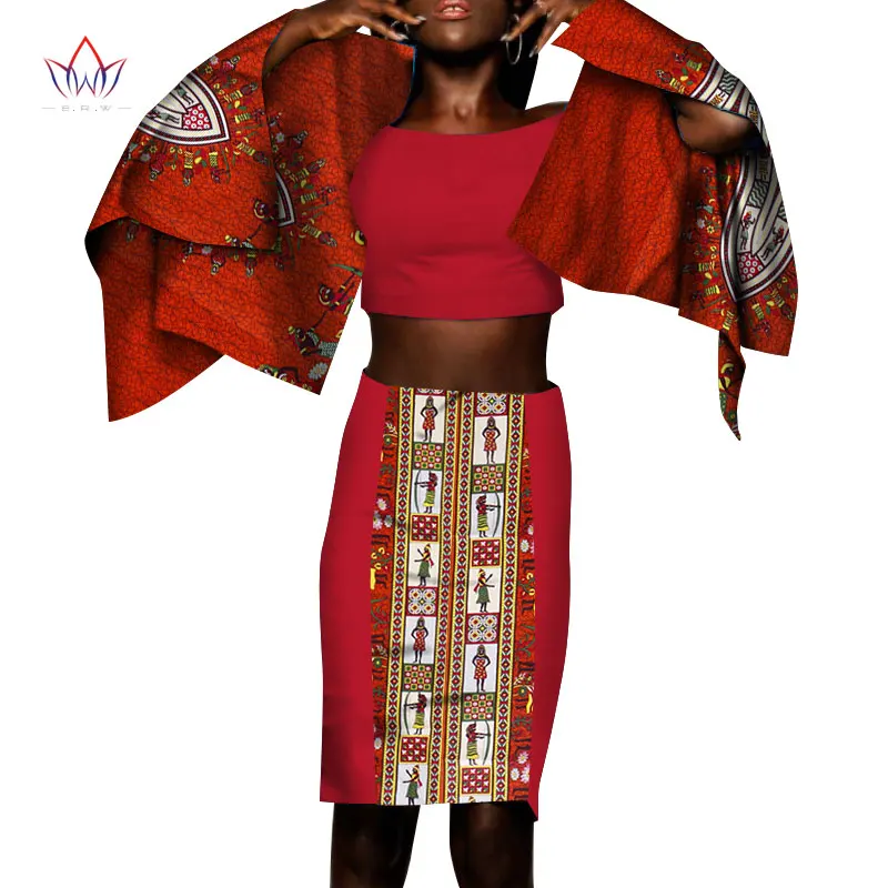 Fashion African Women Ruffles Sleeve Top and Skirts Sets Bazin Riche 2 Pieces Straight Skirts Sets African Women Clothing WY3378
Fashion African Women Ruffles Sleeve Top and Skirts Sets Bazin Riche 2 Pieces Straight Skirts Sets African Women Clothing WY3378