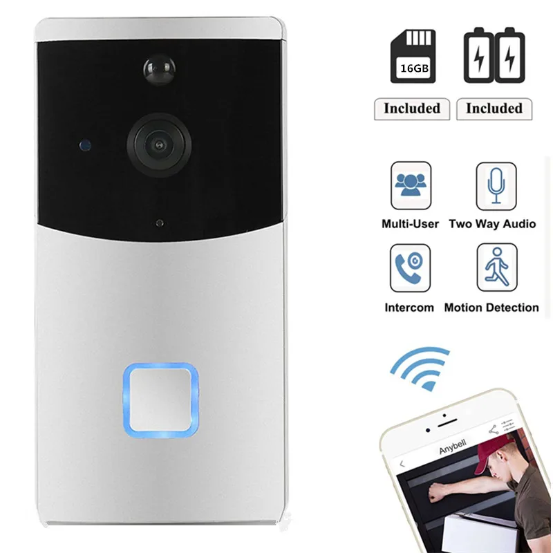 WiFi Smart Video Intercom Doorbell Camera Two-Way Audio Night Vision PIR Motion Detection Alarm Wireless Home security Doorbell
WiFi Smart Video Intercom Doorbell Camera Two-Way Audio Night Vision PIR Motion Detection Alarm Wireless Home security Doorbell