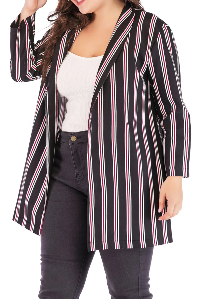 Plus Size Women Tops Coat 2019 New Fashion Mid-Long Style Loose Printed Strips Blouse Ladies Business Formal 4xl 5xl Black Shirt
Plus Size Women Tops Coat 2019 New Fashion Mid-Long Style Loose Printed Strips Blouse Ladies Business Formal 4xl 5xl Black Shirt