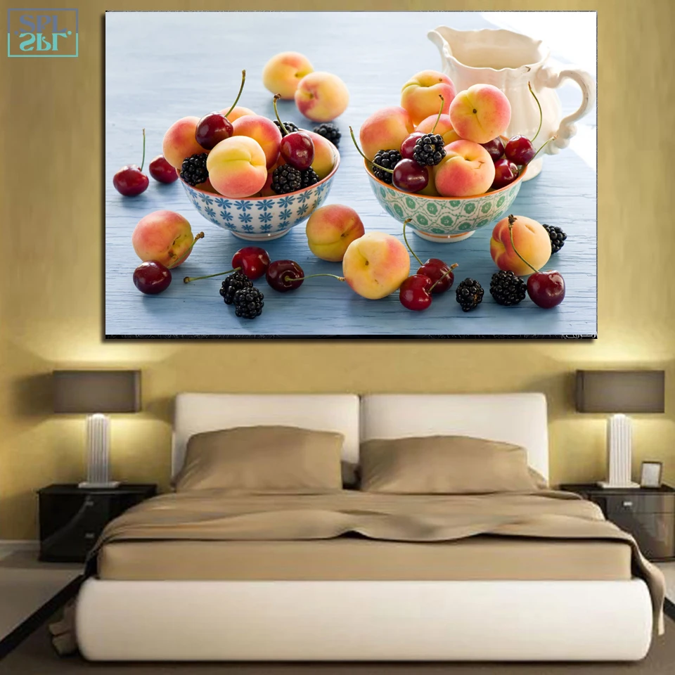 Фото SPLSPL милый персиковый фруктовый рисунок Hd Печать холст постер картина для кухни