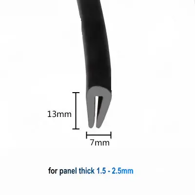 Резиновая уплотнительная u-образная лента 13x7x13 мм для толщиной 1 5-2 5 стеклянная