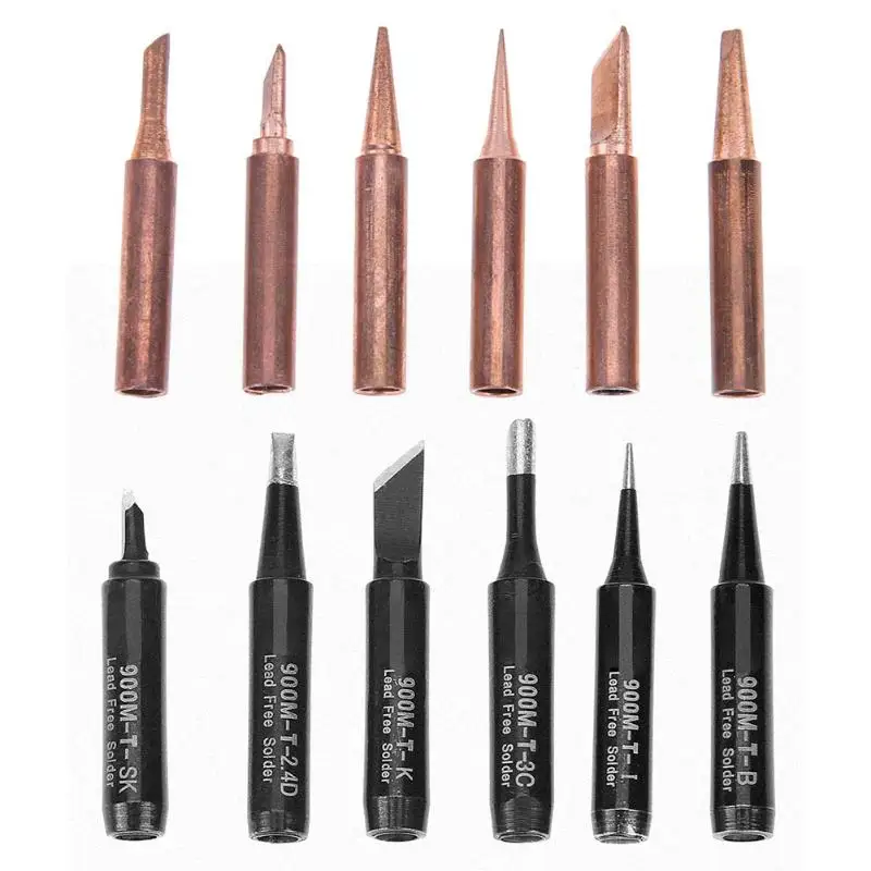 6pcs Pure Copper Iron Tip Soldering Nozzle 900M-T Gold Black Rework Solder Station soldering tips Soldering Accessories
6pcs Pure Copper Iron Tip Soldering Nozzle 900M-T Gold Black Rework Solder Station soldering tips Soldering Accessories