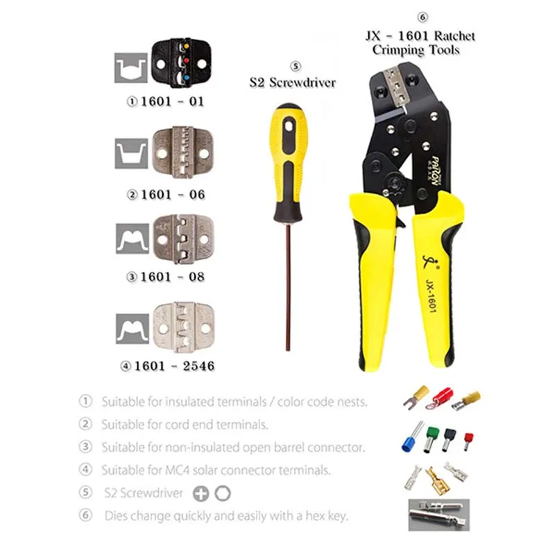 PARON 4 In 1 Multifunction Wire Crimper kit Engineering Ratchet Terminal Crimping Plier Wire Crimper Screwdriver Hand Tool Sets
PARON 4 In 1 Multifunction Wire Crimper kit Engineering Ratchet Terminal Crimping Plier Wire Crimper Screwdriver Hand Tool Sets