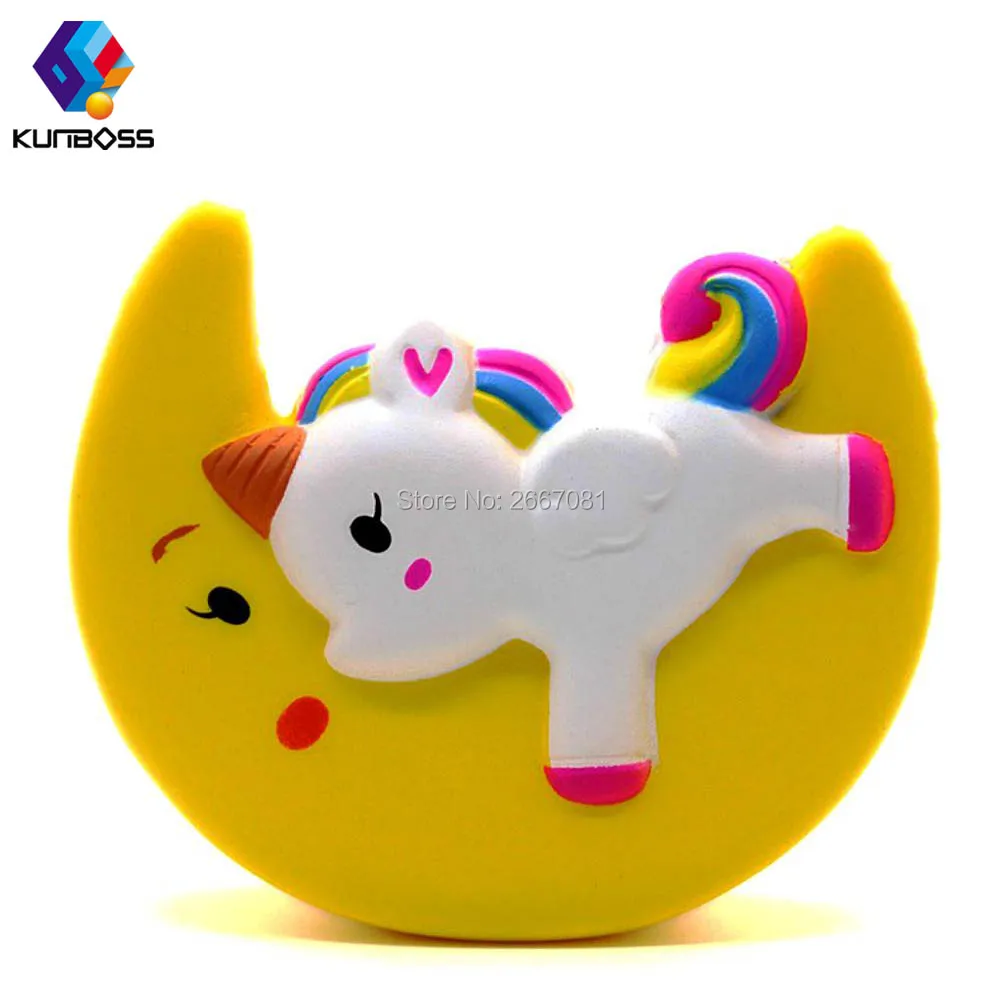 Фото 2018 Лидер продаж KunBoss мягкими анти стресс мягкой Squeeze стресса Kawaii moon Единорог