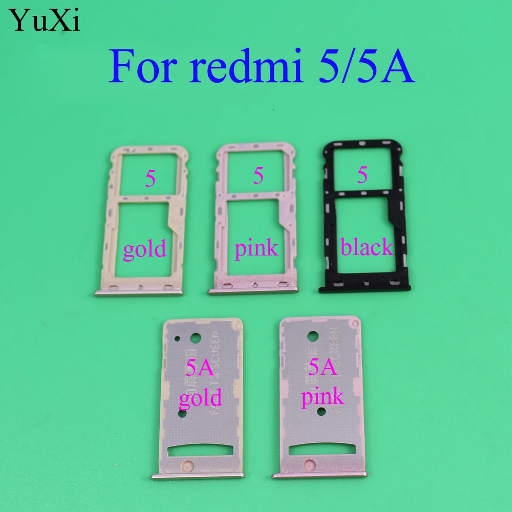 

YuXi новый лоток для SIM-карты Гнездо Слот держатель адаптеры запасные части для Xiaomi Redmi 5 /5a/ Note 5A адаптеры для Sim-карт