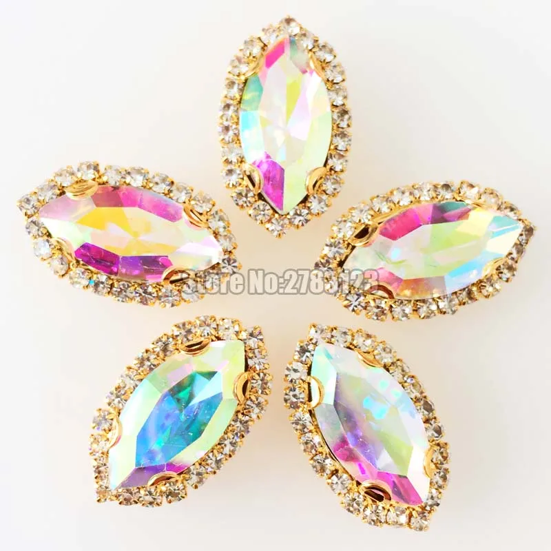 Gold bottom horse eye shape AB color faltback Glass Crystal button,sew on loose rhinestones diy/Clothing accessories
Gold bottom horse eye shape AB color faltback Glass Crystal button,sew on loose rhinestones diy/Clothing accessories
