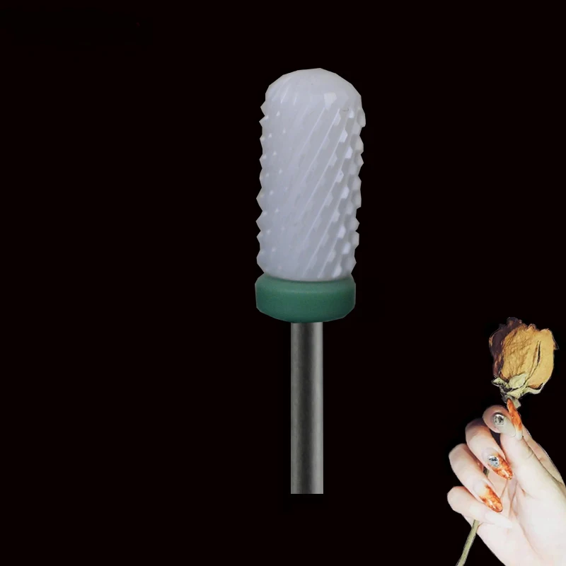 White Ceramic Nail Drill Bit - Smooth Top Bit -C