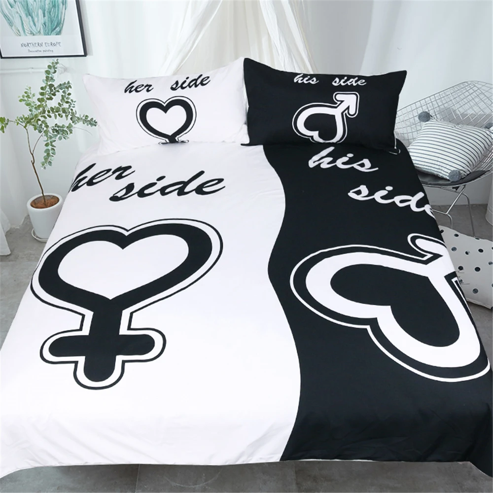 Black&White His&Her Duvet Cover Set Single/Twin Double/Full Queen King Size 3pcs Grateful Bedding Sets Free Shipping
Black&White His&Her Duvet Cover Set Single/Twin Double/Full Queen King Size 3pcs Grateful Bedding Sets Free Shipping