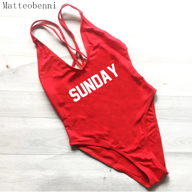 Sunday Letter Print Sexy One Piece Swimsuit Women Fused Swimwear Bather Solid Black Thong Backless Monokini Beach Bathing Suit
Sunday Letter Print Sexy One Piece Swimsuit Women Fused Swimwear Bather Solid Black Thong Backless Monokini Beach Bathing Suit