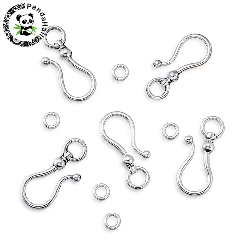 10Set Tibetan Style Necklace Pendant Bracelet Rope Connector Hook Clasps for Jewelry Making Antique Silver Color Hook: 38x16x8mm 
10Set Tibetan Style Necklace Pendant Bracelet Rope Connector Hook Clasps for Jewelry Making Antique Silver Color Hook: 38x16x8mm