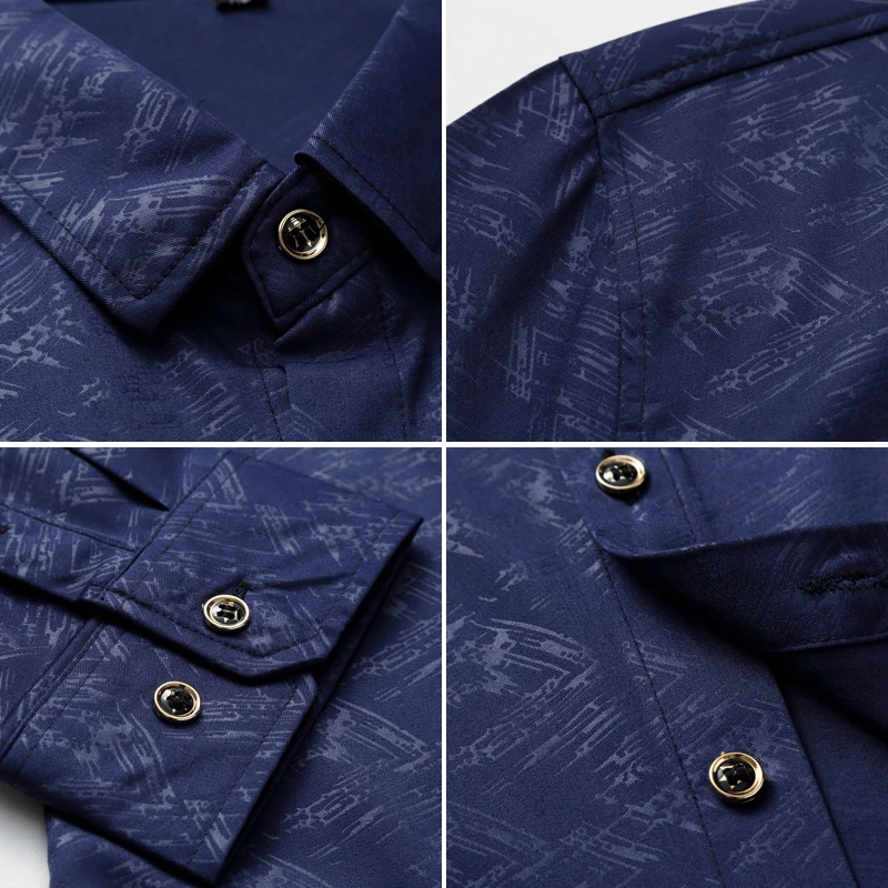 2019 Autumn New Men Slim Shirt Business Casual Dark Flower Long Sleeve Shirt Male Plus Size Brand Clothes Black Navy Red Purple
2019 Autumn New Men Slim Shirt Business Casual Dark Flower Long Sleeve Shirt Male Plus Size Brand Clothes Black Navy Red Purple