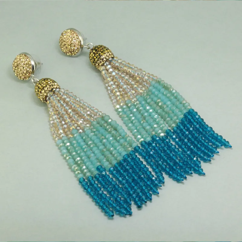 Bohemia Boho 3 Colors Grey Blue Shaded Bead Tassel With Silvery CZ Crown Charm Long Dangle Earrings Statement Jewelry For Women
Bohemia Boho 3 Colors Grey Blue Shaded Bead Tassel With Silvery CZ Crown Charm Long Dangle Earrings Statement Jewelry For Women