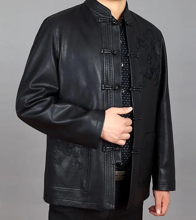 M--3XL HOT / Winter New Leisure Fashion Middle-aged and old big yards/costume embroidery pu jacket black dragon Chines coat
M--3XL HOT / Winter New Leisure Fashion Middle-aged and old big yards/costume embroidery pu jacket black dragon Chines coat