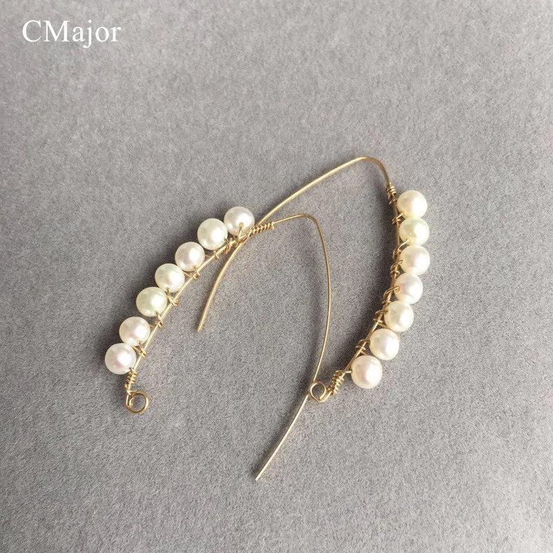 CMajor Fashion Party Anti Allergy Gold Filled Pearl Bar Hoop Earring Pearl Jewelry 3-4mm Small Natural Pearl Hoop Earrings
CMajor Fashion Party Anti Allergy Gold Filled Pearl Bar Hoop Earring Pearl Jewelry 3-4mm Small Natural Pearl Hoop Earrings