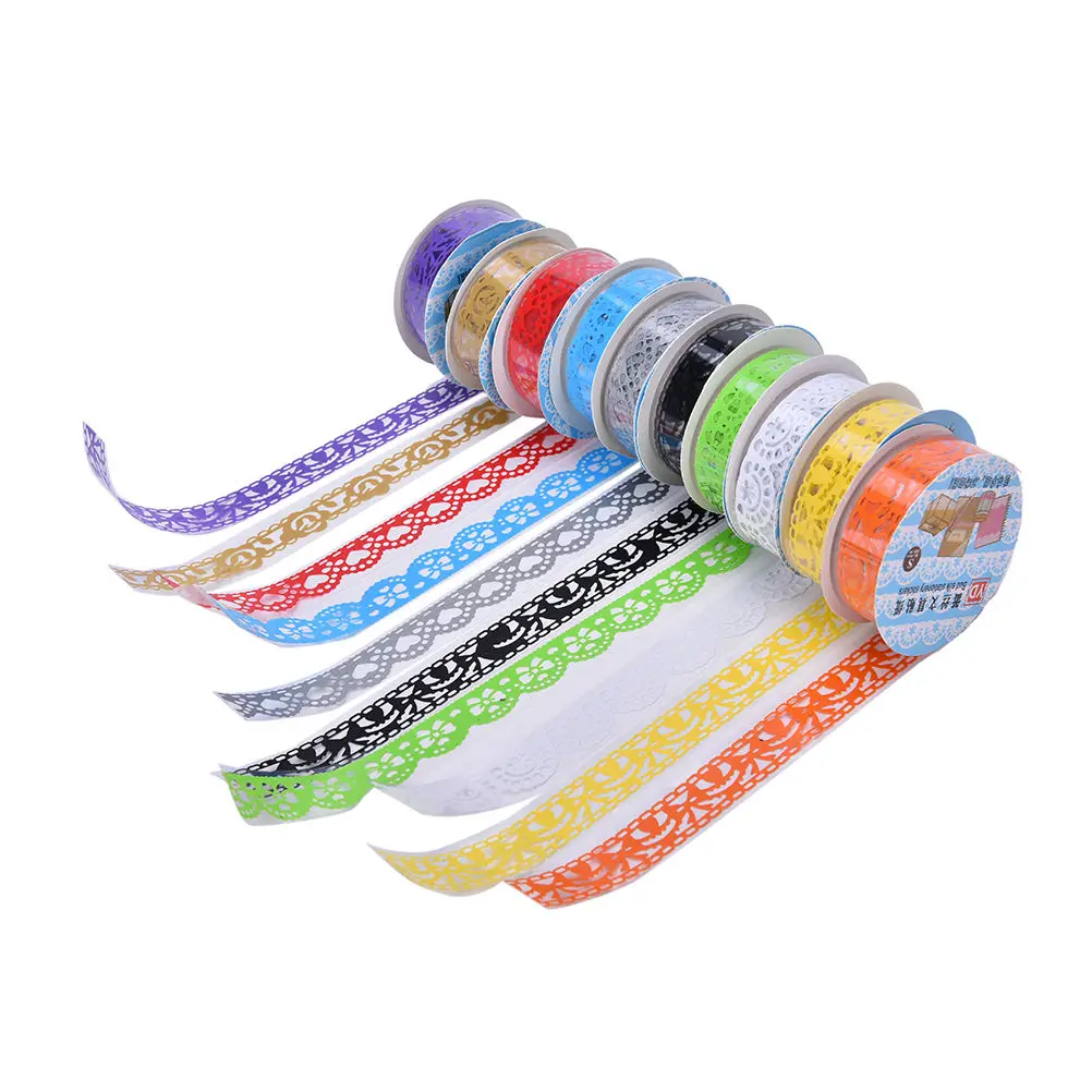 Candy Color Useful Lace sticker Decoration Roll DIY Washi Decorative Sticky Paper Masking Self Adhesive Sticker For Scrapbook
Candy Color Useful Lace sticker Decoration Roll DIY Washi Decorative Sticky Paper Masking Self Adhesive Sticker For Scrapbook