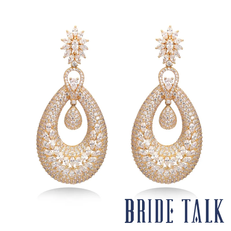 Bride Talk Luxury Women Earrings Natural Cubic Zirconia Long Drop Dangle Fashion Earring Romantic Wedding Jewelry For Brides
Bride Talk Luxury Women Earrings Natural Cubic Zirconia Long Drop Dangle Fashion Earring Romantic Wedding Jewelry For Brides