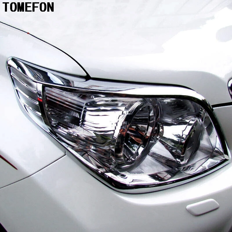 Колпаки для фар из АБС пластика Toyota Prado FJ150 2010 2011 2012 2013 хромированные