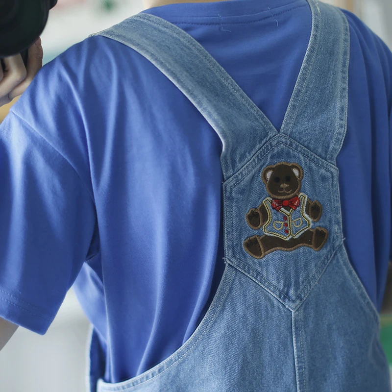 Summer New Women Short Denim Overalls Girl Jumpsuit Romper High Waist Casual Fashion Jeans Playsuit Washed Blue Bear Embroidery
Summer New Women Short Denim Overalls Girl Jumpsuit Romper High Waist Casual Fashion Jeans Playsuit Washed Blue Bear Embroidery