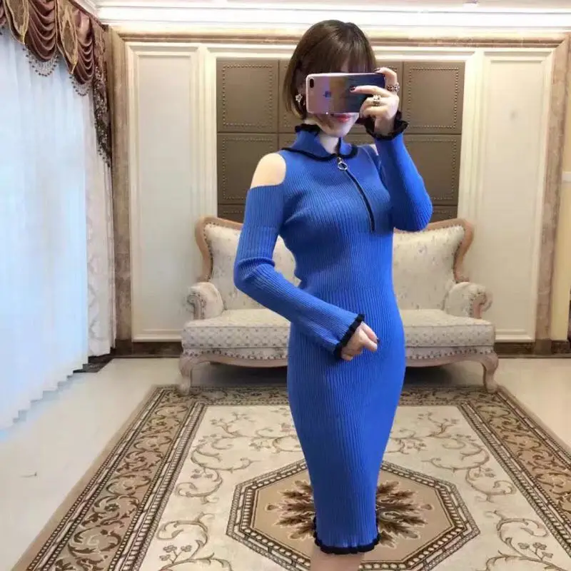 Вязаные платья весна осень шерстяное женское винтажное синее Красное трикотажное платье с открытыми плечами на молнии облегающее шерстяно...
Вязаные платья весна осень шерстяное женское винтажное синее Красное трикотажное платье с открытыми плечами на молнии облегающее шерстяно...