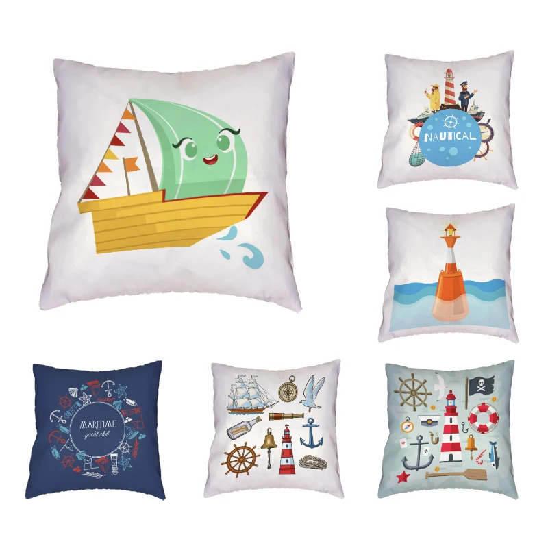 New Design Cartoon Nautical Pillowcase Sailing Sailor Sailing Tower Living Room Sofa Office Chair Car Decoration Cushion Cover
New Design Cartoon Nautical Pillowcase Sailing Sailor Sailing Tower Living Room Sofa Office Chair Car Decoration Cushion Cover