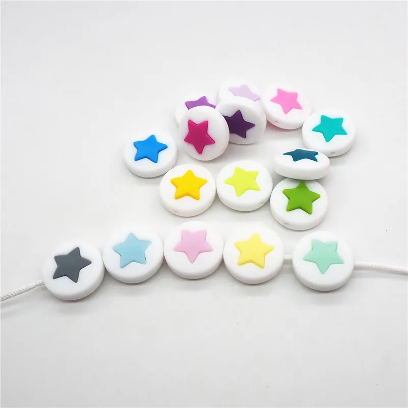 Chenkai 10pcs 21mm Silicone Round Star Teether Beads DIY Baby Shower Pacifier Dummy Jewelry Making Beads Toy Gift Accessories
Chenkai 10pcs 21mm Silicone Round Star Teether Beads DIY Baby Shower Pacifier Dummy Jewelry Making Beads Toy Gift Accessories