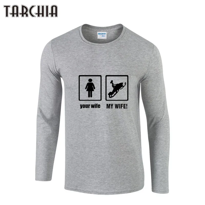 TARCHIA Fashion Brand Clothing YOUR WIFE MY WIFE Print T Shirt O-Neck Slim Fit Long Sleeve T Shirts Men Bottoming Tees Tops
TARCHIA Fashion Brand Clothing YOUR WIFE MY WIFE Print T Shirt O-Neck Slim Fit Long Sleeve T Shirts Men Bottoming Tees Tops