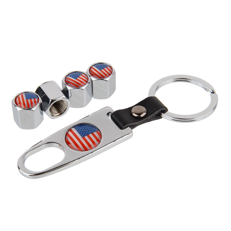 HAUSNN USA/US/America Flag Black/Silver Car Tyre Valve Caps Tire Air Dust Stem Covers With Keychain For Ford Cadillac Buick GMC
HAUSNN USA/US/America Flag Black/Silver Car Tyre Valve Caps Tire Air Dust Stem Covers With Keychain For Ford Cadillac Buick GMC