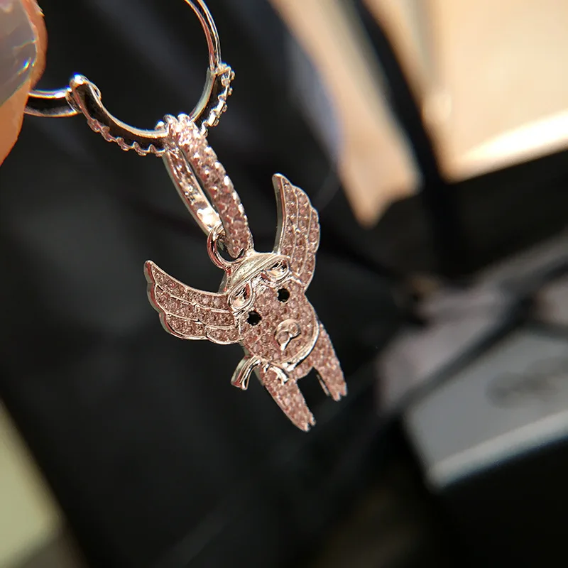 Cherrykeke Summer Pink Silver Color Small Travel Flying Pig Earrings Asymmetrical Zircon Brand Jewelry Gifts Gadgets for Girls
Cherrykeke Summer Pink Silver Color Small Travel Flying Pig Earrings Asymmetrical Zircon Brand Jewelry Gifts Gadgets for Girls