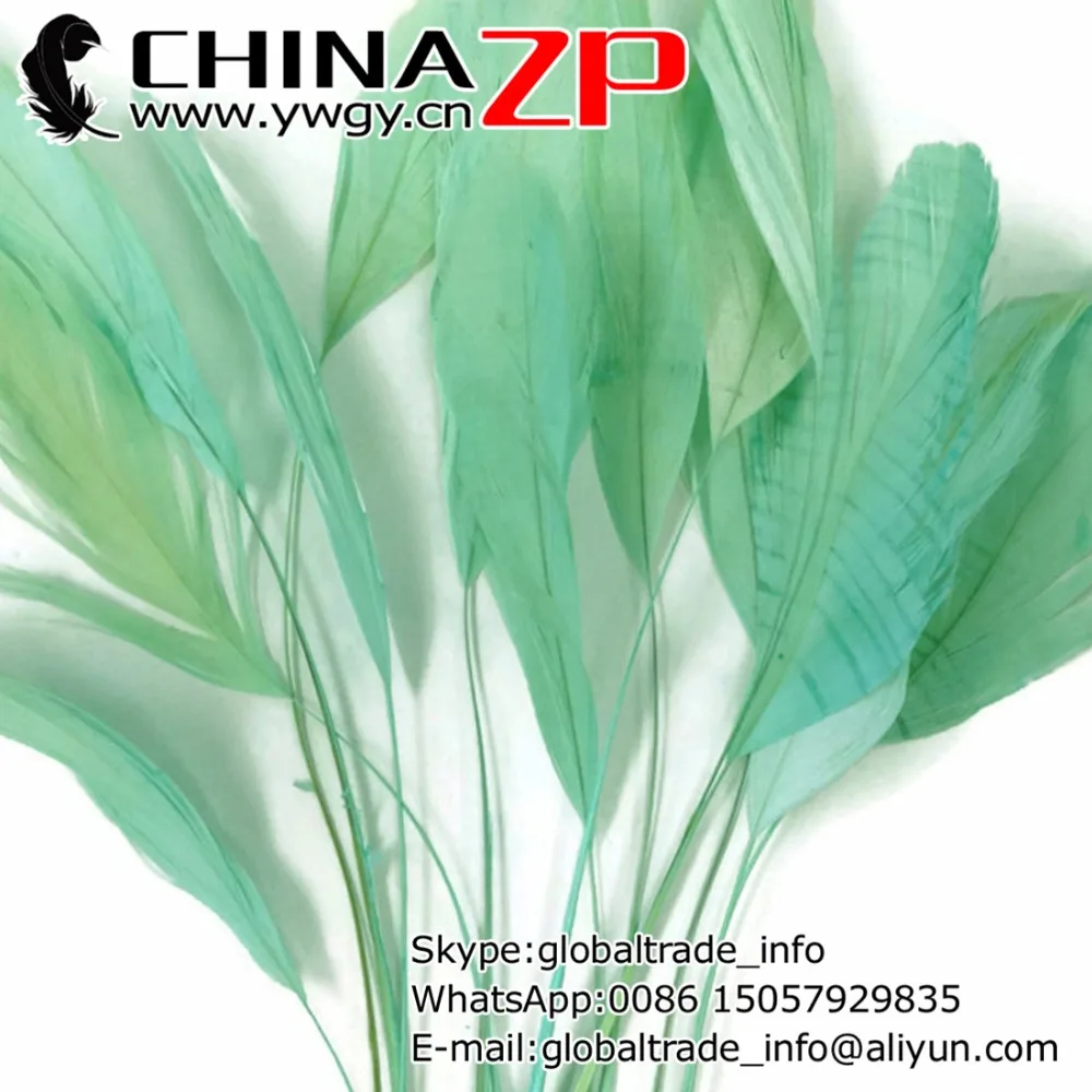 Leading Supplier CHINAZP Crafts Factory 100pcs/lot Cheap Wholesale Dyed Mint Green Stripped Coque Tail Feathers
Leading Supplier CHINAZP Crafts Factory 100pcs/lot Cheap Wholesale Dyed Mint Green Stripped Coque Tail Feathers