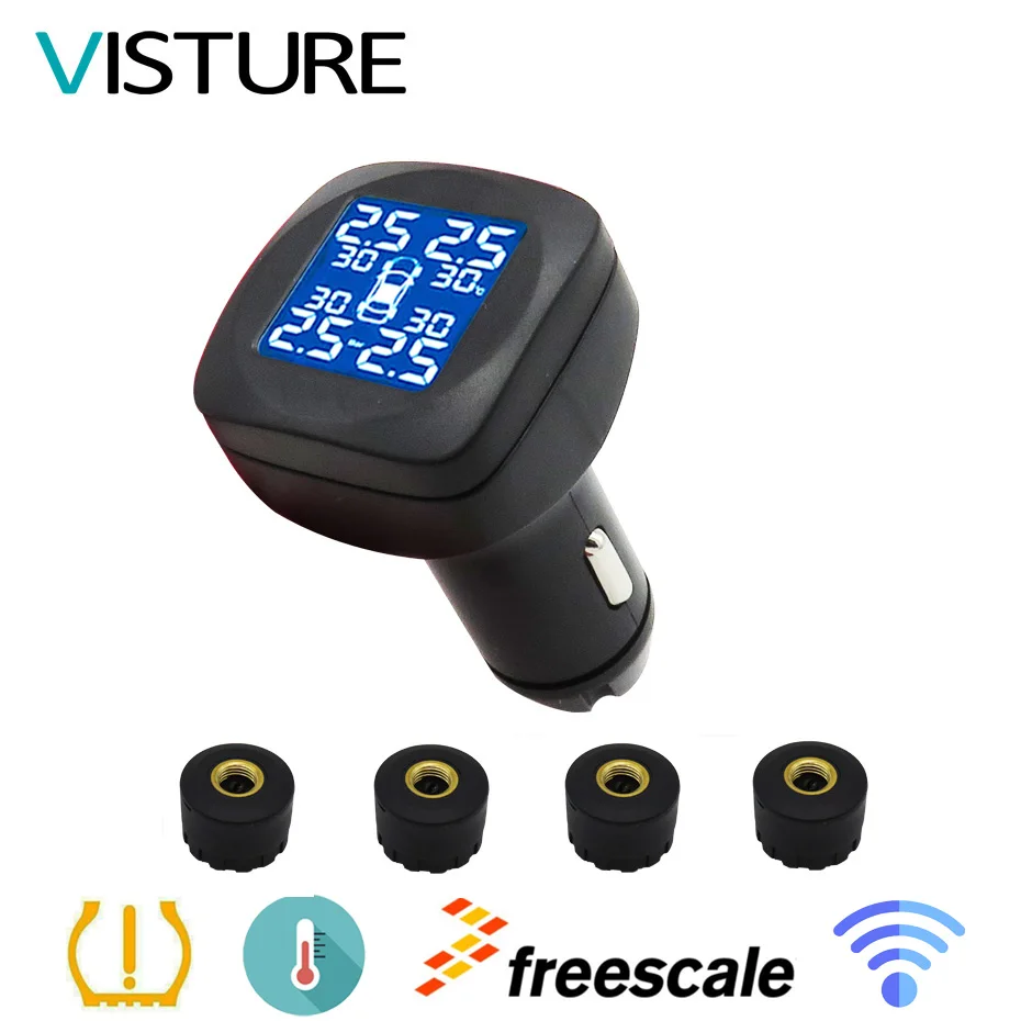 TPMS монитор давления в шинах автомобиля 4 внешних датчика температуры
