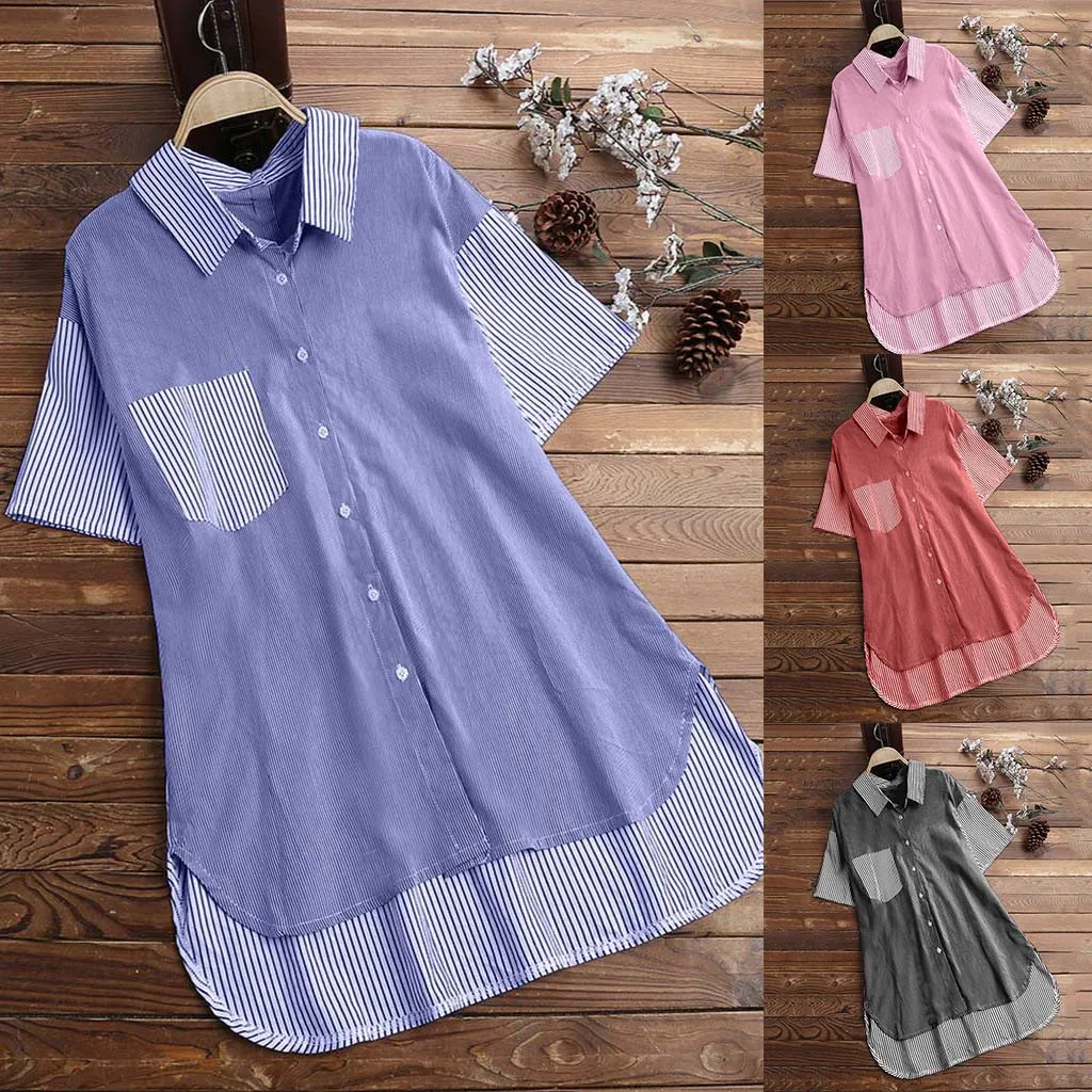 FREE OSTRICH Women Shirts Button Up Pullover Striped Top Plus Size Tunic Elegant Trend Noble Simple Fashion Summer Blouse Shirts
FREE OSTRICH Women Shirts Button Up Pullover Striped Top Plus Size Tunic Elegant Trend Noble Simple Fashion Summer Blouse Shirts