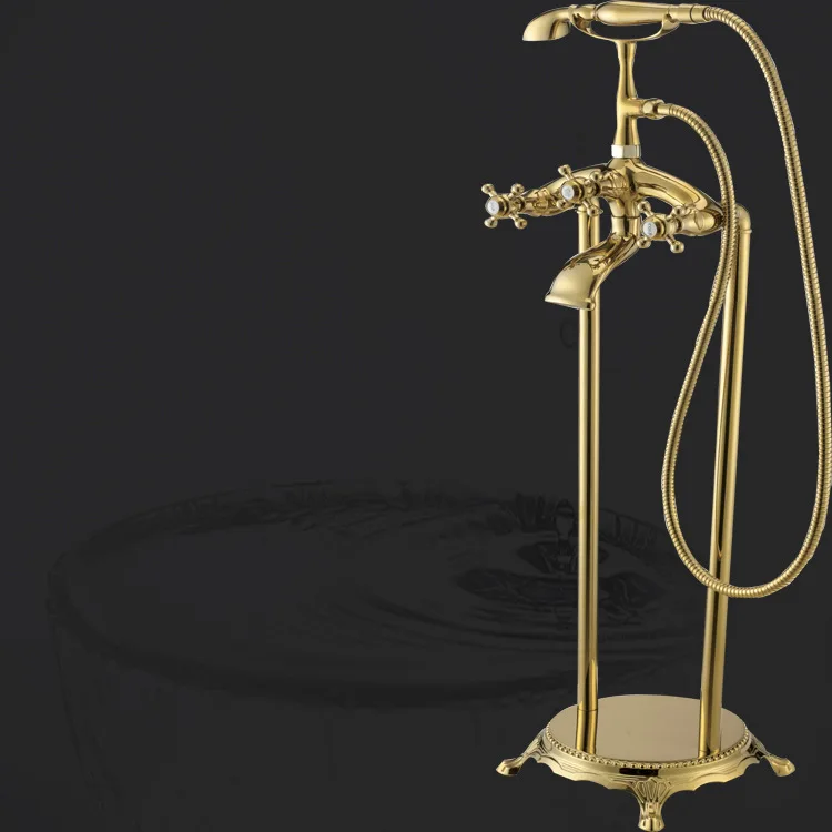All copper titanium color luxury classic floor-Royal bathtub faucet shower 5100
All copper titanium color luxury classic floor-Royal bathtub faucet shower 5100