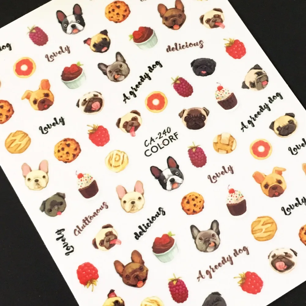 Newest CA-240 3d Cartoon dogs pattern nail sticker back glue DIY nail manicure decorations for nail decal manicure
Newest CA-240 3d Cartoon dogs pattern nail sticker back glue DIY nail manicure decorations for nail decal manicure