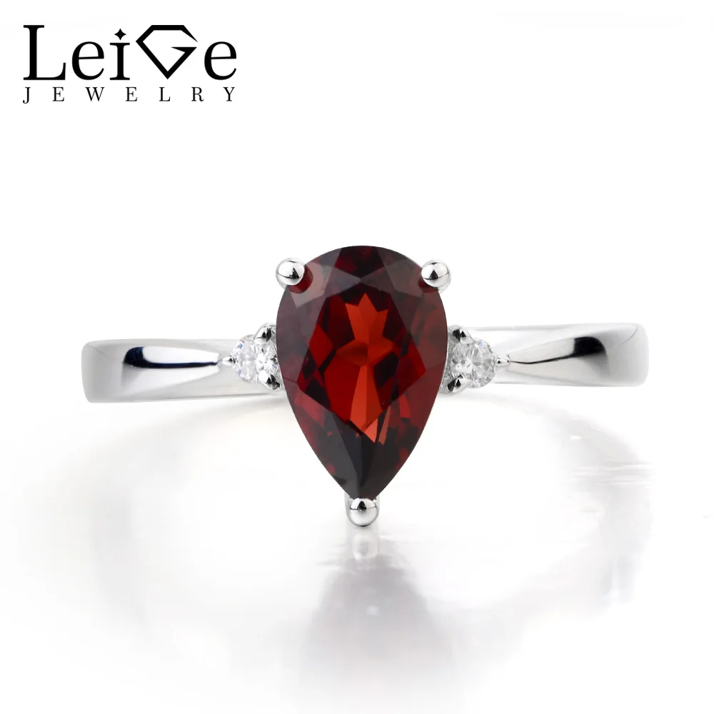 Leige Jewelry Real Natural Garnet Ring Engagement Ring January Birthstone Pear Cut Red Gemstone Solid 925 Sterling Silver Gifts
Leige Jewelry Real Natural Garnet Ring Engagement Ring January Birthstone Pear Cut Red Gemstone Solid 925 Sterling Silver Gifts