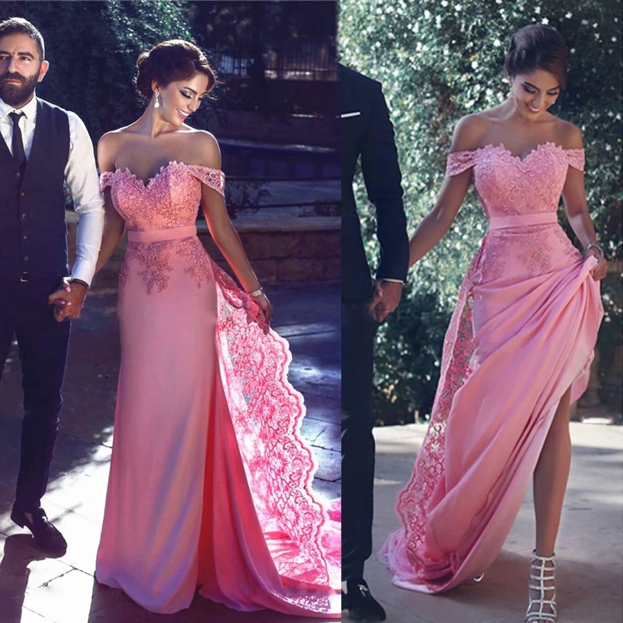 Charming Off-the-Shoulder Long Pink Lace Prom Dress Cutout Side with Lace Applique Evening Dresses vestidos para formatura
Charming Off-the-Shoulder Long Pink Lace Prom Dress Cutout Side with Lace Applique Evening Dresses vestidos para formatura