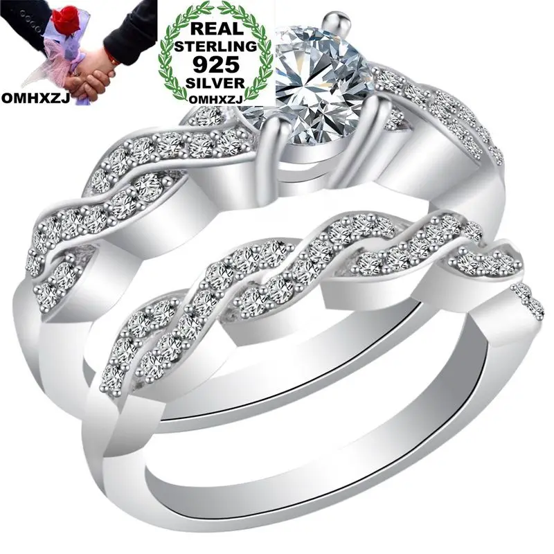 OMHXZJ Wholesale European Fashion Woman Man Party Wedding Gift White Lover Twisted AAA Zircon 925 Sterling Silver Ring Set RR26
OMHXZJ Wholesale European Fashion Woman Man Party Wedding Gift White Lover Twisted AAA Zircon 925 Sterling Silver Ring Set RR26