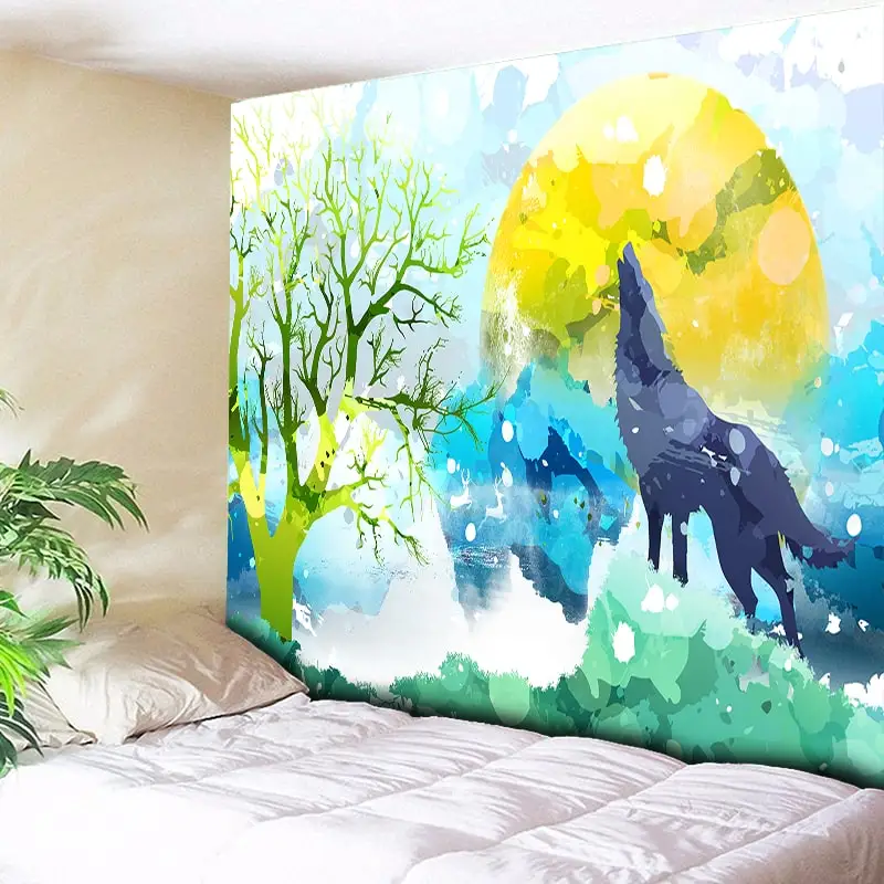 Watercolor Wolf Tapestry Wall Hanging Psychedelic Anime Moon Forest Decorative Wall Carpets Home Decor Big Hippie Couch Blanket
Watercolor Wolf Tapestry Wall Hanging Psychedelic Anime Moon Forest Decorative Wall Carpets Home Decor Big Hippie Couch Blanket