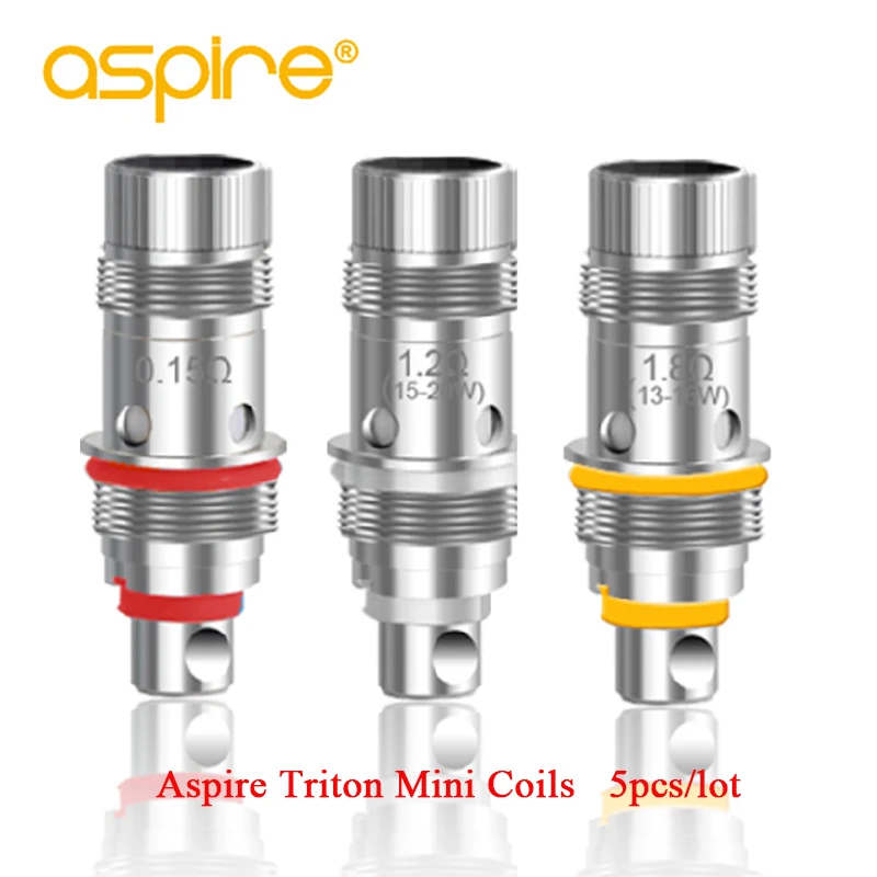 Electronic Cigarette 5PCS/Lot Aspire Triton Mini Coils 0.15/1.2/1.8ohm E-cigarette Vaporizer Atomizer Ecig Accessories
Electronic Cigarette 5PCS/Lot Aspire Triton Mini Coils 0.15/1.2/1.8ohm E-cigarette Vaporizer Atomizer Ecig Accessories