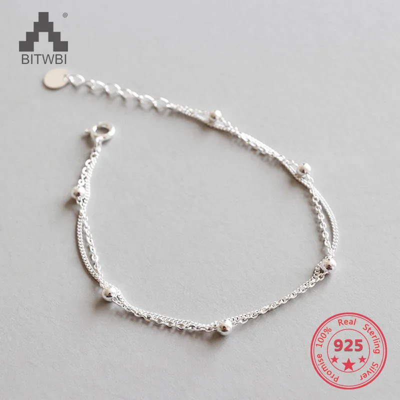 100% 925 Sterling Silver Fashion Women's Jewelry Double Layer Beads Bracelet For Gift Girls Lady
100% 925 Sterling Silver Fashion Women's Jewelry Double Layer Beads Bracelet For Gift Girls Lady