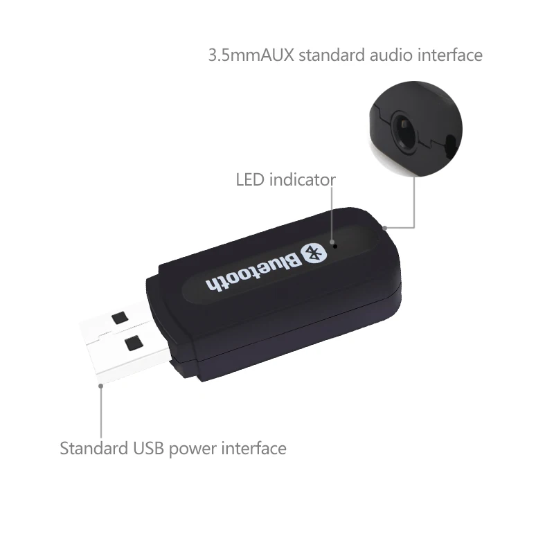 Беспроводной usb bluetooth приемник мм 3 5 Jack аудио автомобильный Bluetooth Aux стерео