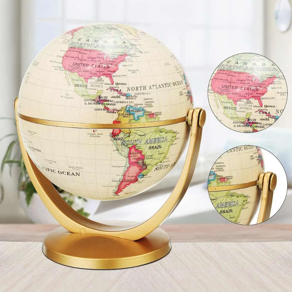 Vintage Pedestal English edition globe world map decoration earth globe with Gold base Geography terrestrial tellurion
Vintage Pedestal English edition globe world map decoration earth globe with Gold base Geography terrestrial tellurion