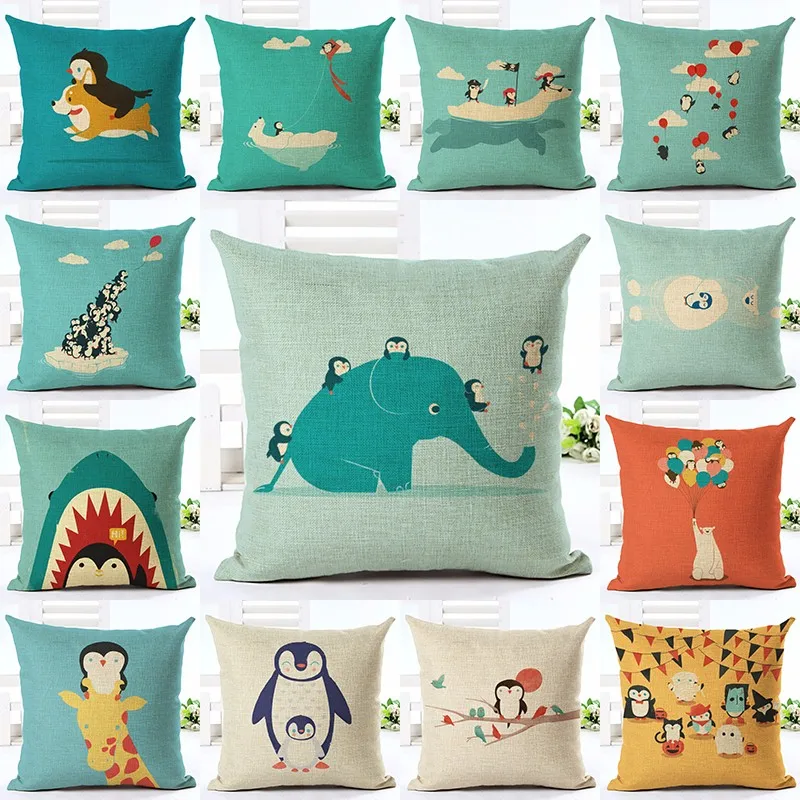 New Arrive cartoon Style lovely Penguin Printing Linen Cotton Cushion Cover Throw Pillow Sofa Pillow Cojines
New Arrive cartoon Style lovely Penguin Printing Linen Cotton Cushion Cover Throw Pillow Sofa Pillow Cojines