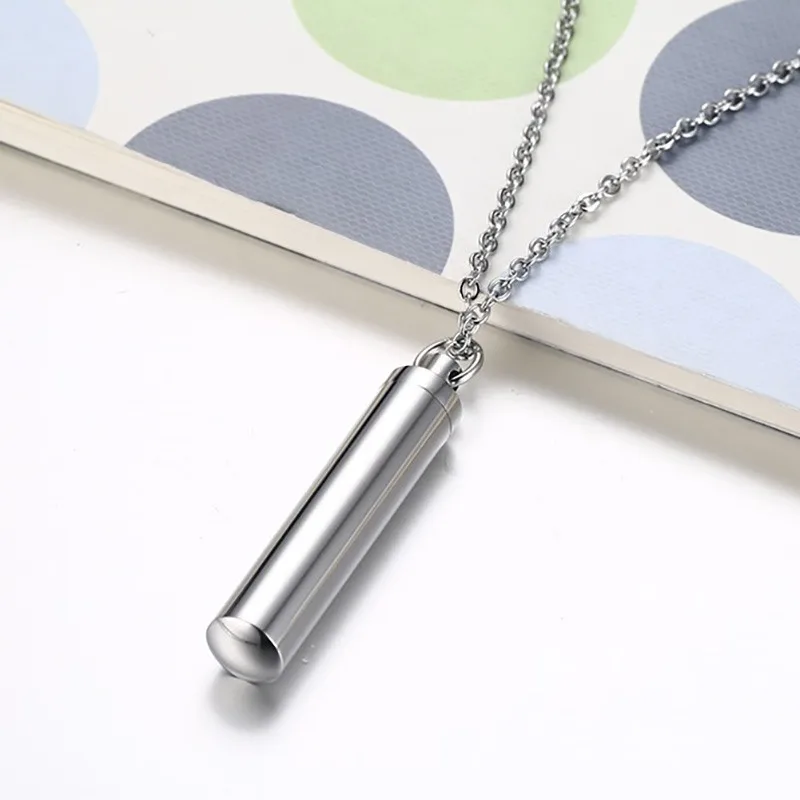 Men Woman Capsule Necklace Openable Cylindrical Pill Case Pendants Stainless Steel Remembrance Gift Jewelry
Men Woman Capsule Necklace Openable Cylindrical Pill Case Pendants Stainless Steel Remembrance Gift Jewelry