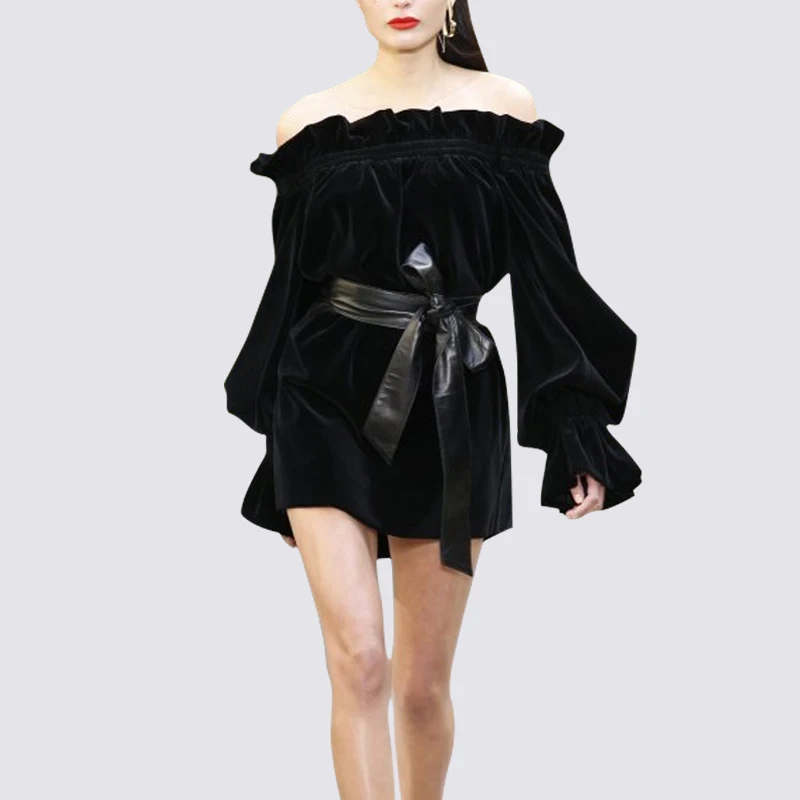 See Orange Vintage Black Dress Elegant Velour Party Dress Sexy Summer Dress Slash Neck Long Sleeve Midi Dress With Belt SO1122
See Orange Vintage Black Dress Elegant Velour Party Dress Sexy Summer Dress Slash Neck Long Sleeve Midi Dress With Belt SO1122
