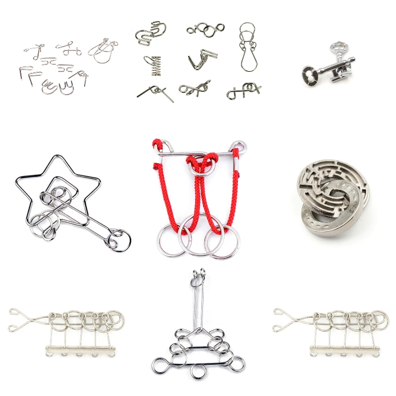 Vintage IQ Metal Wire Puzzle Magic Brain Teaser Rings Rope Puzzles Game Toys for Adults Children
Vintage IQ Metal Wire Puzzle Magic Brain Teaser Rings Rope Puzzles Game Toys for Adults Children