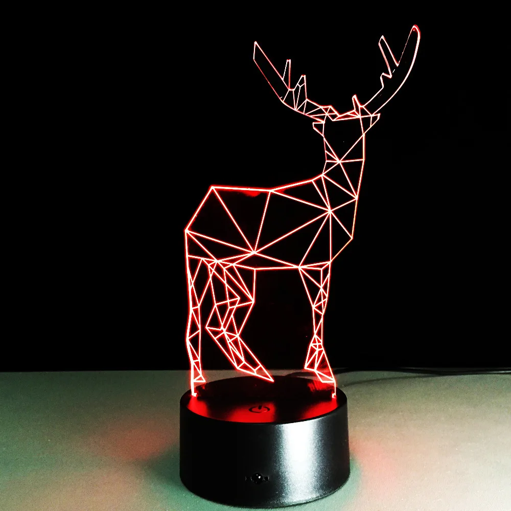 2019 Novelty 3D Visual Led Night Lamp Reindeer Shape USB Table Light Acrylic Panel Kids Room Decor Holiday Gift
2019 Novelty 3D Visual Led Night Lamp Reindeer Shape USB Table Light Acrylic Panel Kids Room Decor Holiday Gift