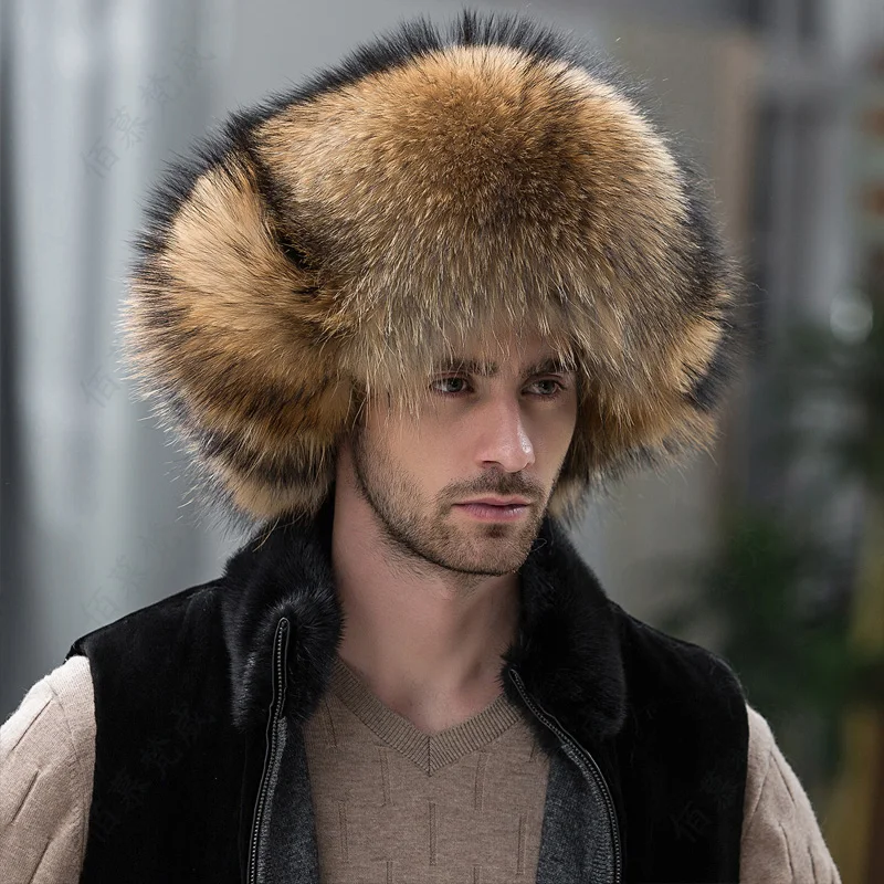 Genuine Fox Fur Hats Men Real Raccoon Fur Lei Feng Caps Russian Winter Men Bomber Hats
Genuine Fox Fur Hats Men Real Raccoon Fur Lei Feng Caps Russian Winter Men Bomber Hats