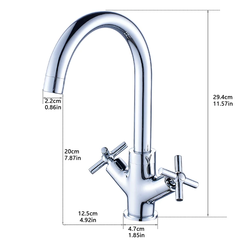 Fapully Chrome Kitchen Faucet Dual Handle Cold and Hot Water Mixer Tap Chrome Water Tap Kitchen Torneira 296-33C
Fapully Chrome Kitchen Faucet Dual Handle Cold and Hot Water Mixer Tap Chrome Water Tap Kitchen Torneira 296-33C