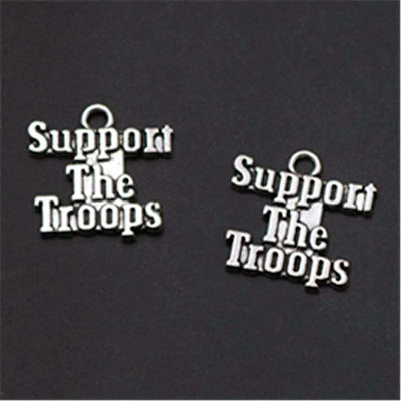 WKOUD 8pcs Silver Plated support the troops charm punk style bracelet earrings DIY metal jewelry alloy pendants finding A1137
WKOUD 8pcs Silver Plated support the troops charm punk style bracelet earrings DIY metal jewelry alloy pendants finding A1137