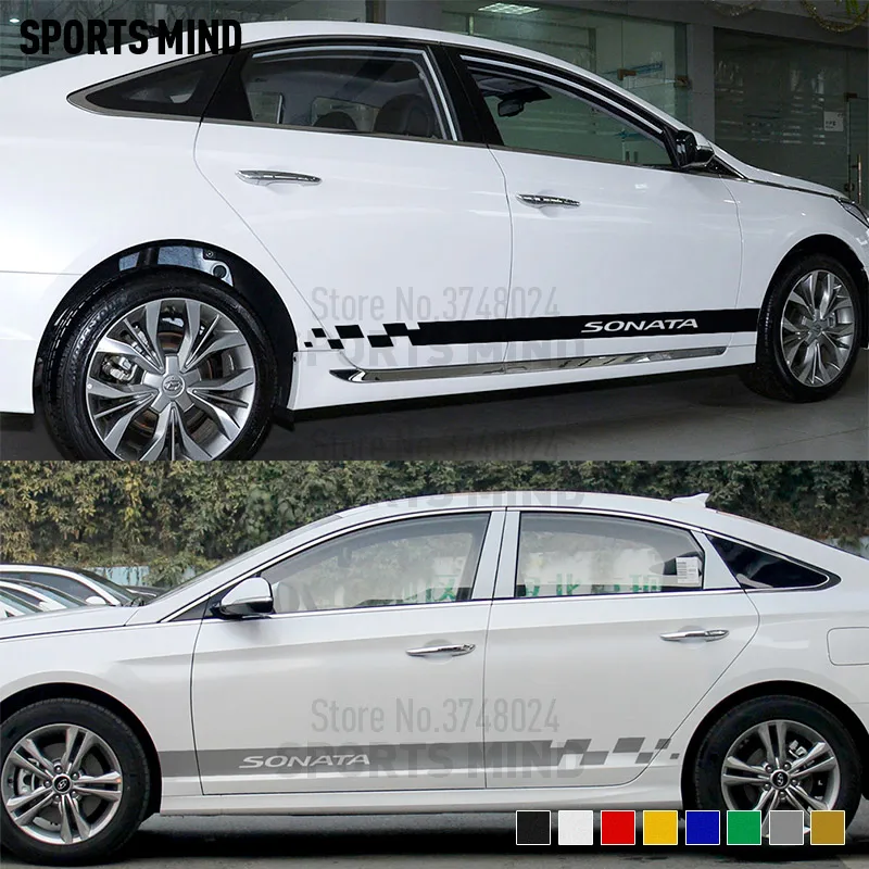 3 пары Спорт ум дверь боковой полосой автомобиля Наклейка Стайлинг для Hyundai Sonata NF